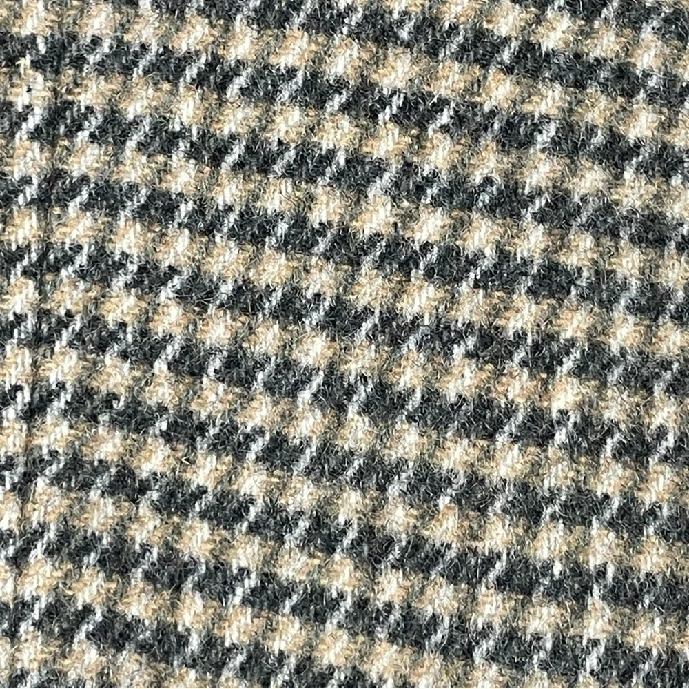 Land's End Classic Houndstooth Wool Camel Hair Preppy Sport Coat Blazer 40R